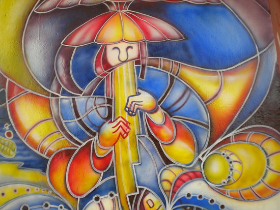 ... Hausbemalung in Puno ... zeitgenössische Kunst auf peruanisch ...