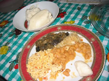 Nshima mit Gemuese