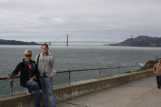 Blick von Alcatraz auf die Golden Gate Bridge