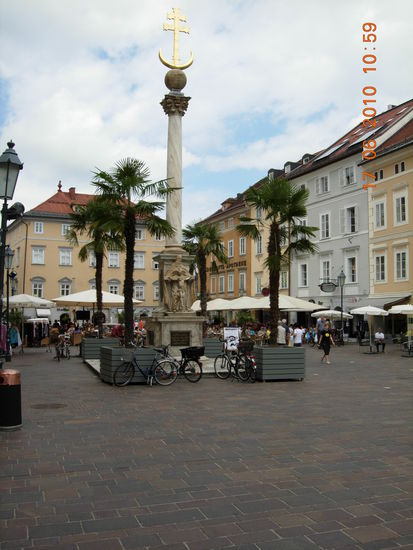 Schöner Stadtteil in der Fussgängerzone in Klagenfurt