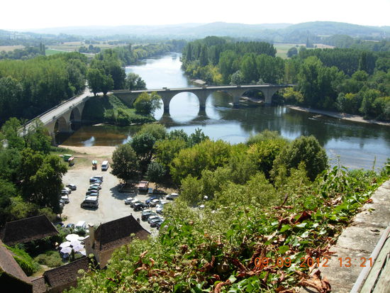 Zusammenfluss der Dordogne und der Vezere in Limeuil