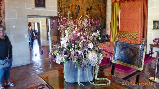 Viel Blumenschmuck im  Schloss Chenonceaux