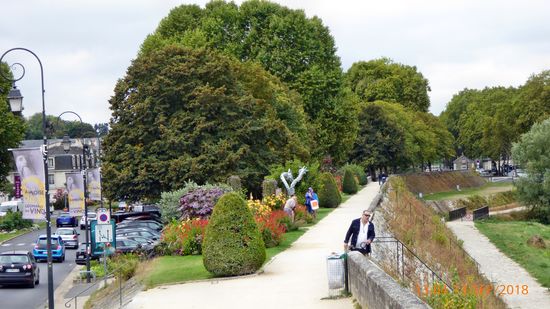 Anblick auf Amboise von der Loire Brücke