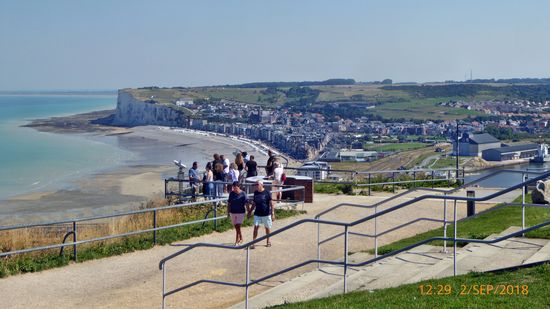 Ausblick oben von der Standseilbahn Le Tréport