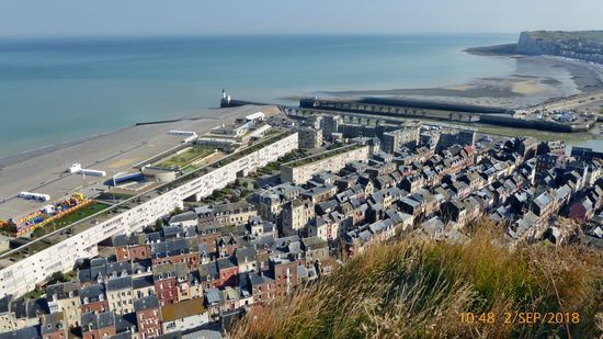 Ausblick oben von der Standseilbahn Le Tréport