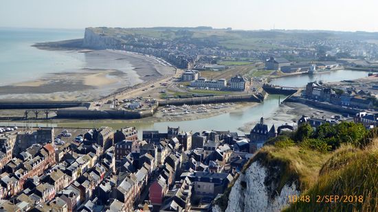 Ausblick oben von der Standseilbahn Le Tréport