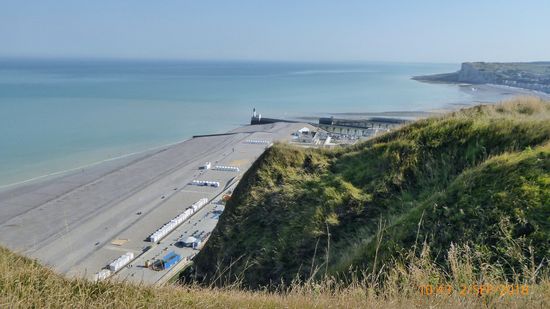 Ausblick oben von der Standseilbahn Le Tréport