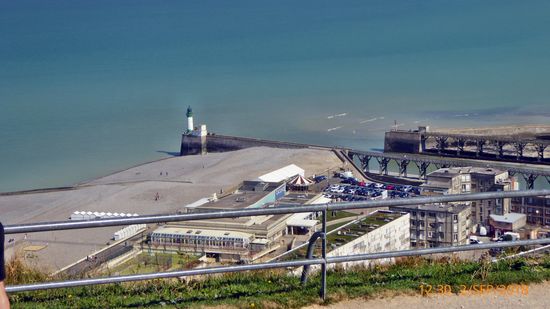 Ausblick oben von der Standseilbahn Le Tréport