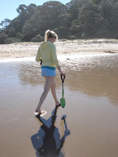 schaufel und handtuch, mehr braucht man nich!