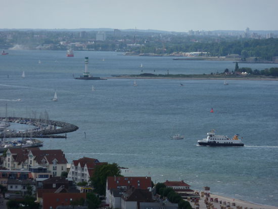 Blick von oben auf die Kieler Förde