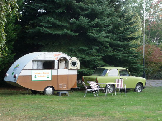 Nostalgie am Empfang des Heide-Camp in Schlaitz
