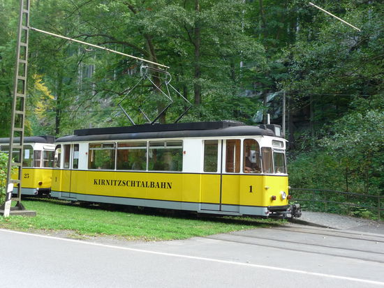 Die Kirnitzschtal-Bahn verkehrt zwischen Bad Schandau und Lichtenhain