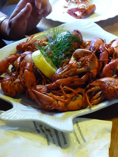 Das Geburtstags-Menü: Flusskrebse frisch vom Fang