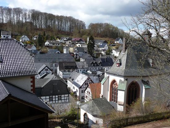 Typische Fachwerk-Architektur der Nordeifel in Blankenheim