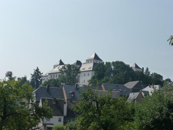 Ein letzter Blick auf Schloss und Stadt Augustusburg