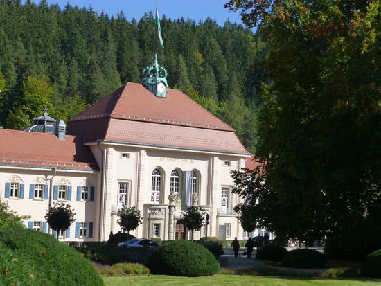 Das traditionsreiche Albert-Bad in Bad Elster in der Vorderansicht....