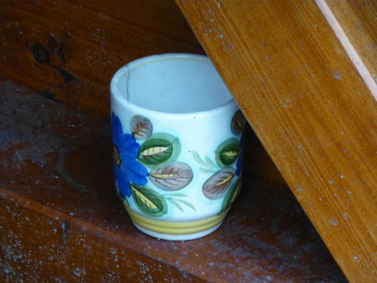 .... an denen sogar Trinkbecher bereit stehen.