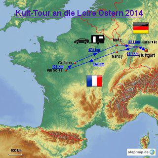 Unsere Reiseroute an die Loire