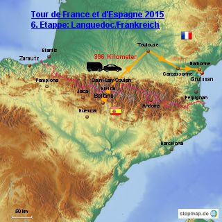 Unsere heutige Etappe von Aragonien ins Languedoc