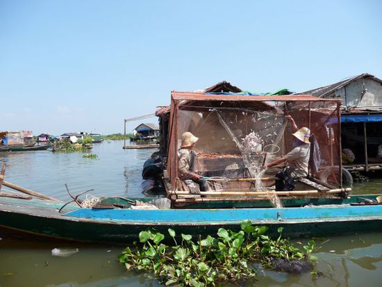 Fischer bei der Arbeit im Floating Village