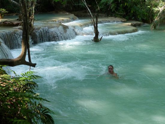 Dani schwimmt im kühlen Nass