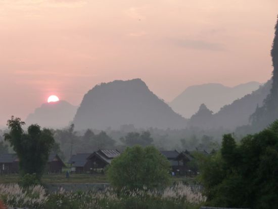 Sonnenuntergang in Viang Veng
