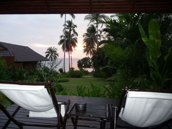 Sonnenuntergang von unserer Terrasse aus