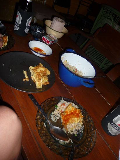 das uns vorgeschlagene Essen - hier schon halb verzehrt