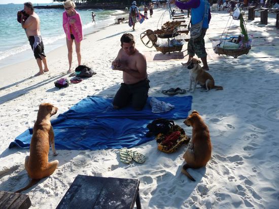 hier kann Jan seinen grade erworbenen Hühnerschenkel noch verteidigen....