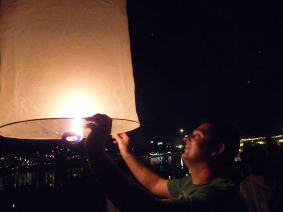 Jan beim Ballon starten