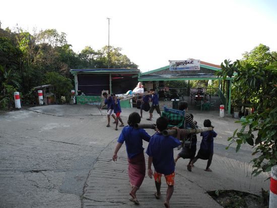 um diese dann bergauf oder Bergab zu tragen