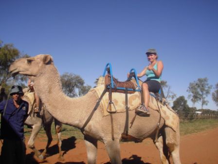 Einen Kamelritt habe ich mir am Heimweg auch gegönnt. Jaa, in Australien gibt es jede Menge Kamele.