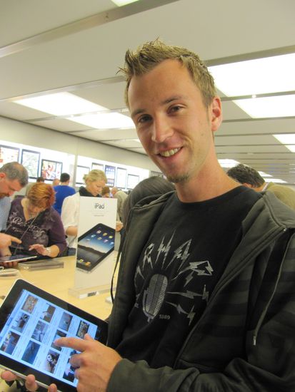 Andi mit dem neuen ipad - gleich mal ausprobiert