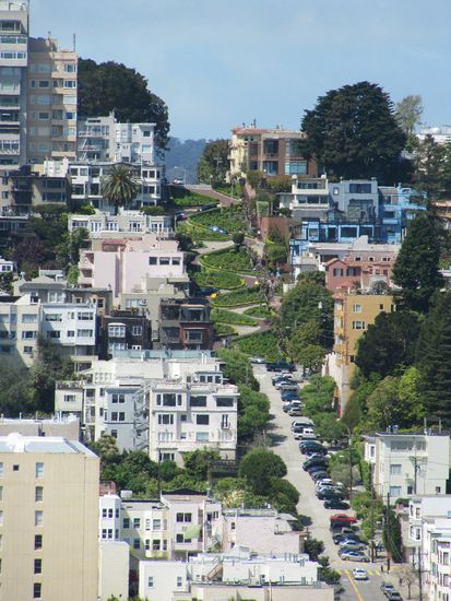 Lombard Street vom Coit Tower aus gesehen