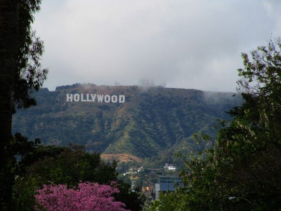 Blick vom Friedhof auf das Hollywood-Zeichen