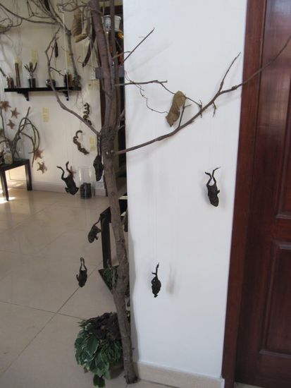 Gewürz und Amphibienausstellung im Romdeng. Hier: der Baum der getrockneten Frösche