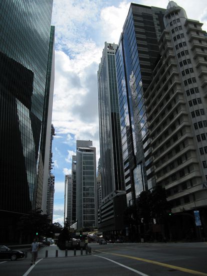 Geschaeftsviertel mit massenhaft Wolkenkratzern