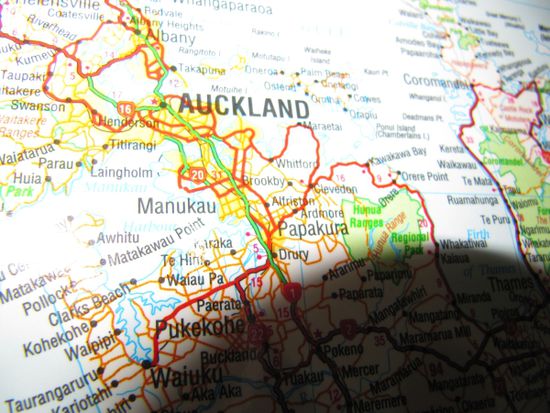 jetzt seht ihr wo Papakura auf der Karte ist - im Sueden von Auckland