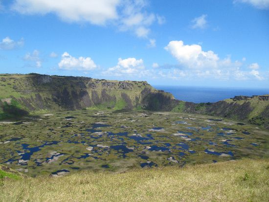 geschafft, der echt wahnsinnsschöne Vulkankrater in Orongo