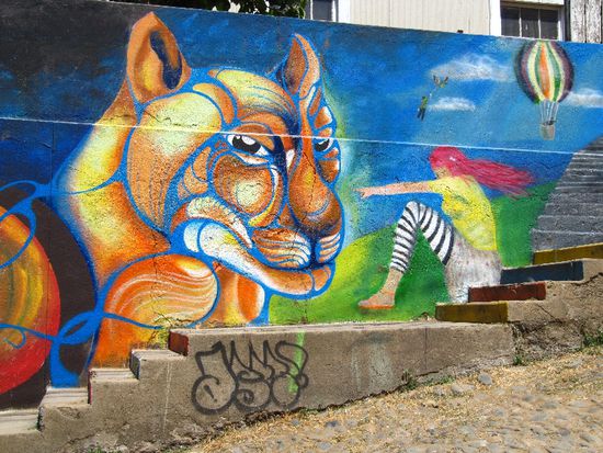 wunderschoene bemalte Waende ueberall in der Stadt - mittlerweile auch Weltkulturerbe