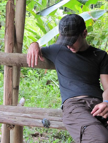 Miguel, der Fisch und Andi unterhalten sich