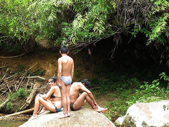 Außer mir und Andi baden eh alle in der Unterhosen 