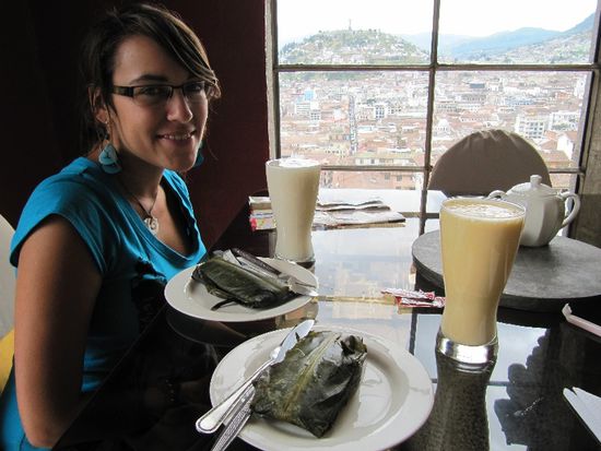 Belohnung: Tamiles und Guanabana-Saft (custard apple mmmh)