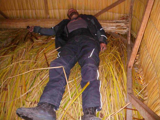 Arno wollte unbedingt ausprobieren wie man hier so liegt