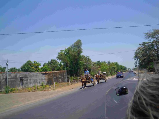 Hier sieht man noch viele dieser Fuhrwerke