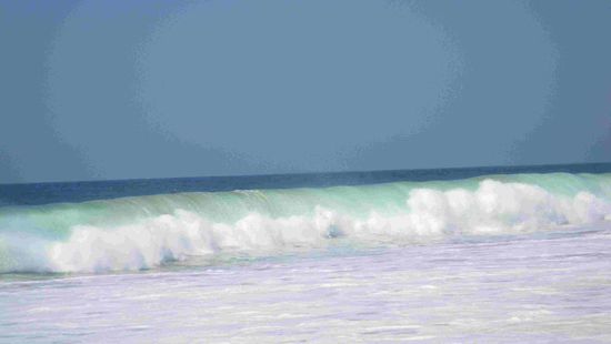 Die Wellen kommen in voller Wucht