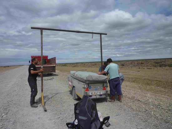 Der Galgen wird aufgestellt