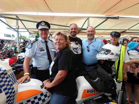 Der Polizeipräsident von Queensland, Arno, Seth und Kevin der GWCA Präsident Queensland