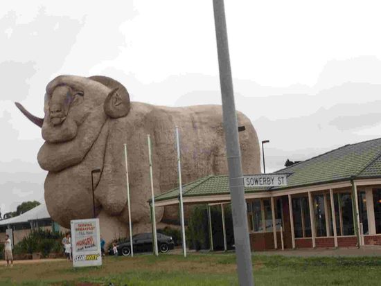 Das Wahrzeichen von Goulburne - Merino Schaf