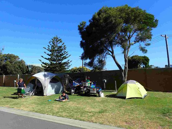 Unser Lager am Campingplatz in San Remo